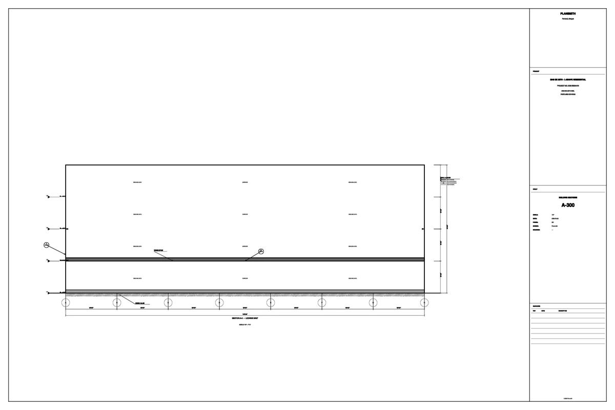 Sheet A-300, Building sections, rendered by the Plansmith engine for 3540 SE 28th Avenue.