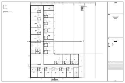Plumbing plan P-100 drawn against the same building model.
